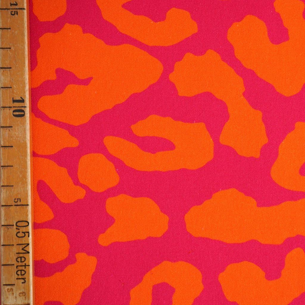 Dekostoff Canvas Leo Animalprint orange pink